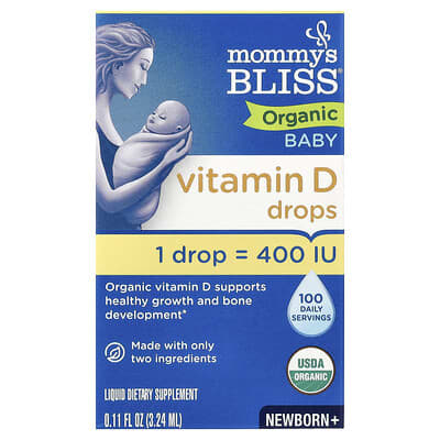 Organic Baby, Vitamin D Drops, Newborn +, 0.11 fl oz (3.24 ml)
