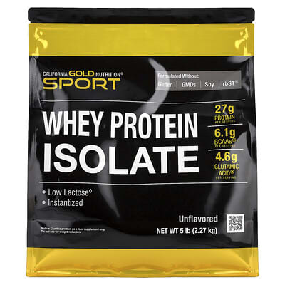 Sport, Whey Protein Isolate, Unflavored, 5 lb (2.27 kg)