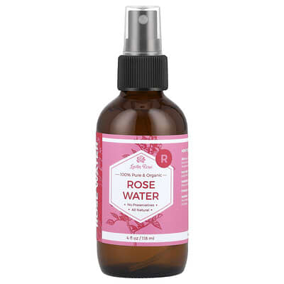 100% натуральная и органическая розовая вода, 4 fl oz (118 ml)