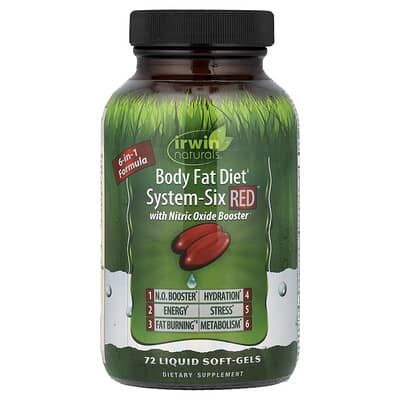 Диета для снижения жировой массы Irwin Naturals Body Fat Diet, System-Six Red™, 72 Liquid Soft-Gels