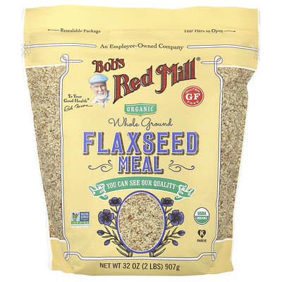 Organic Flaxseed Meal, Whole Ground, 32 oz (907 g)