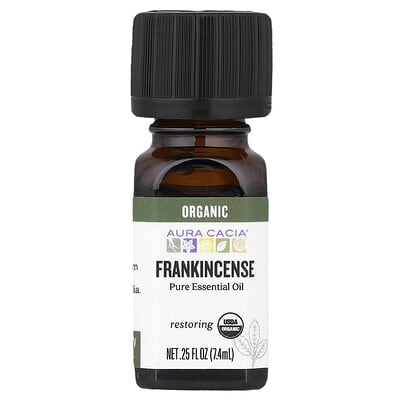 Pure Essential Oil, Organic Frankincense, 0.25 fl oz (7.4 ml)