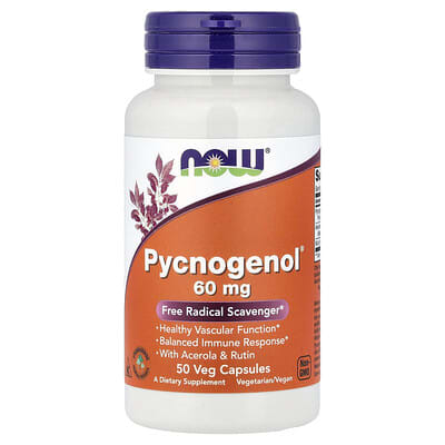 Pycnogenol® с ацеролой и рутином, 50 вегетарианских капсул
