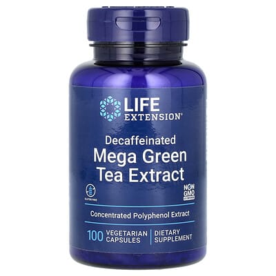 Mega Green Tea Extract, Decaffeinated, 100 Vegetarian Capsules (725 mg per Capsule)