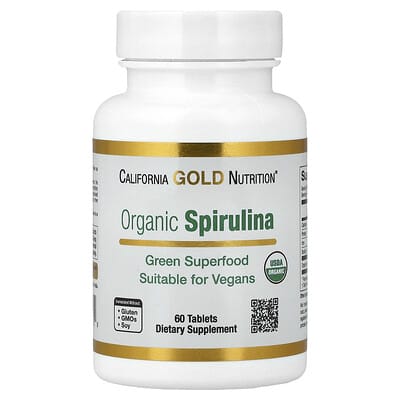Organic Spirulina, 60 Tablets (500 mg per Tablet)