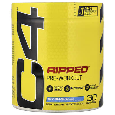 C4 Ripped®, предтренировочный комплекс, Icy Blue Razz, 6.2 oz (177 g)