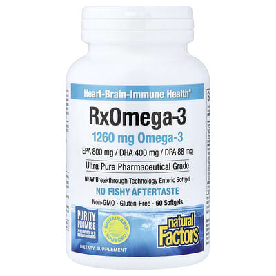 RxOmega-3, 60  Softgels (630 mg per Softgel)