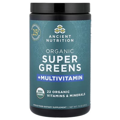 Органический супер-зеленый микс + мультивитамины, 7.5 oz (213 g)