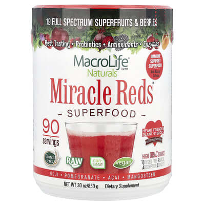 Miracle Reds Superfood комплекс с годжи, гранатом, асаи и мангостином, 30 oz (850 g)