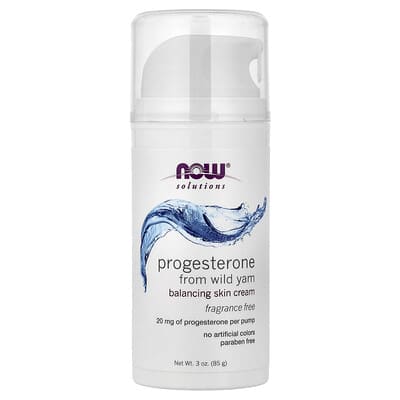 Solutions, Progesterone from Wild Yam, Balancing Skin Cream, Fragrance Free, 3 oz (85 g)