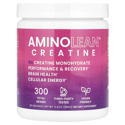 AminoLean® Креатин моногидрат в порошке, 10.6 oz (300 g)
