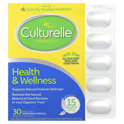 Probiotics, Health & Wellness, 50 mg (15 Billion CFUs), 30 Vegetarian Capsules