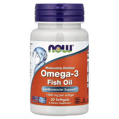 Omega-3 Fish Oil, 30 Softgels (1 g per Softgel)