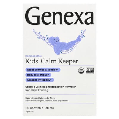 Kids´ Calm Keeper, Ages 3-11, Vanilla & Lavender, 60 Chewable Tablets