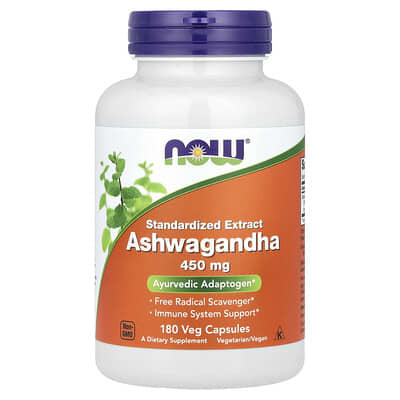 Standardized Extract Ashwagandha, 450 mg, 180 Veg Capsules