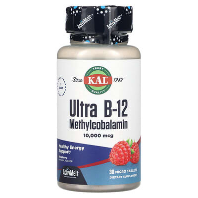 Ultra B-12, Natural Raspberry, 10,000 mcg, 30 Micro Tablets