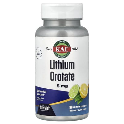 Lithium Orotate, Lemon Lime , 5 mg, 90 Micro Tablets