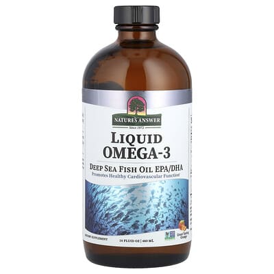 Liquid Omega-3, Deep Sea Fish Oil EPA/DHA, Orange, 16 fl oz (480 ml)