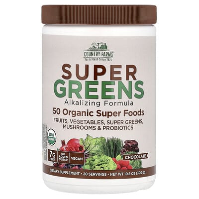Super Greens, Alkalizing Formula, Chocolate, 10.6 oz (300 g)
