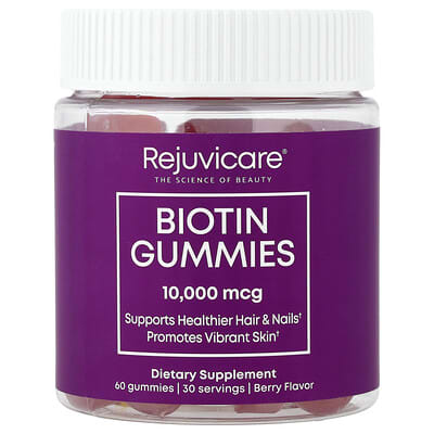 Biotin Gummies, Berry, 60 Gummies (5,000 mcg per Gummy)