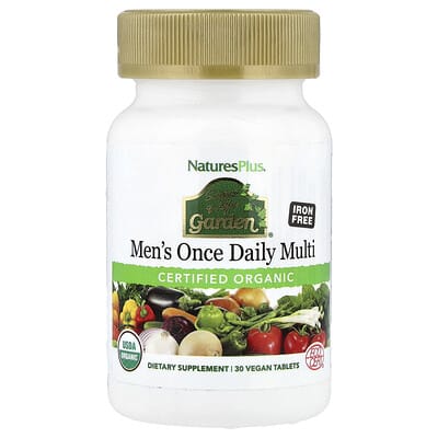 Source of Life Garden®, органический мультивитаминный комплекс для мужчин, без железа, 30 веганских таблеток