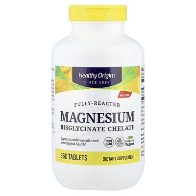 Magnesium Bisglycinate Chelate, 360 Tablets (100 mg per Tablet)