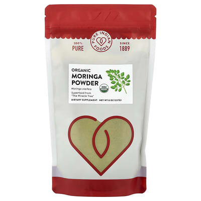 Organic Moringa Powder, 8 oz (227 g)