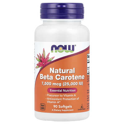 Natural Beta Carotene, 7,500 mcg (25,000 IU), 90 Softgels