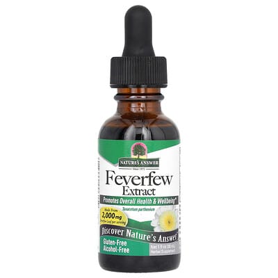 Экстракт Feverfew Nature's Answer, Alcohol-Free, 2,000 mg, 30 ml