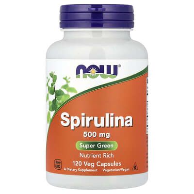 Spirulina, 120 Veg Capsules (500 mg per Capsule)