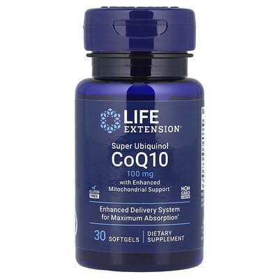 Super Ubiquinol CoQ10 с усиленной поддержкой митохондрий, 100 mg, 30 мягких капсул