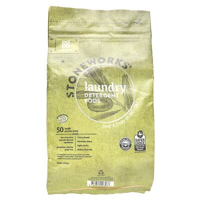 Stoneworks®, Laundry Detergent Pods, Olive Leaf, 50 Loads, 1.65 lbs (750 g)