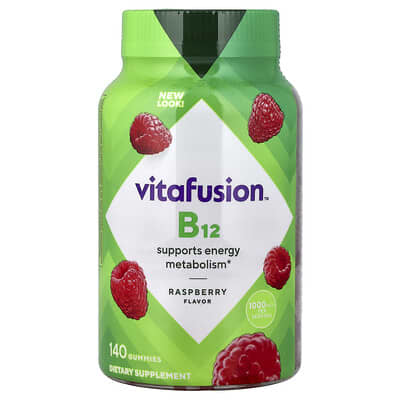 B12 Gummies, Raspberry, 140 Gummies (500 mcg Per gummy)