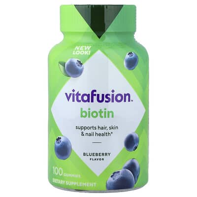 Biotin Gummies, Blueberry, 100 Gummies (2,500 mcg per Gummy)