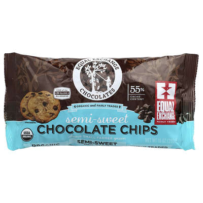 Organic, Chocolate Chips, Semi-Sweet, 55% Cacao, 10 oz (283.5 g)
