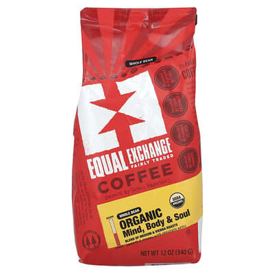 Equal Exchange Органический кофе, Whole Bean, Medium Roast, 340 g