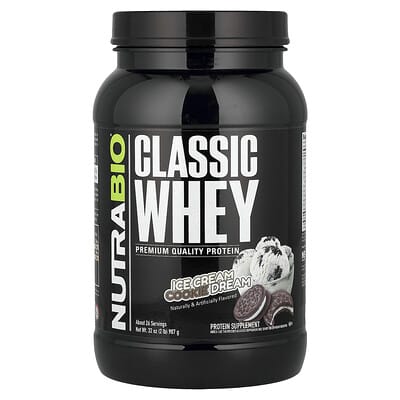 Сывороточный протеин NutraBio Classic Whey, Ice Cream Cookie Dream, 2 lbs (907 g)