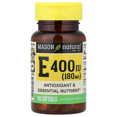 Vitamin E, 180 mg (400 IU), 100 Softgels