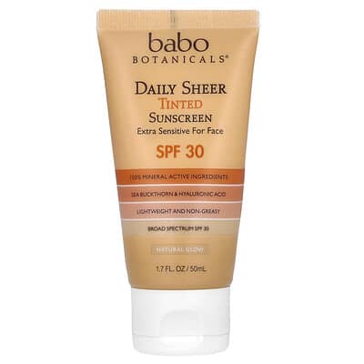 Daily Sheer Tinted Sunscreen, SPF 30, Natural Glow, Fragrance Free, 1.7 fl oz (50 ml)