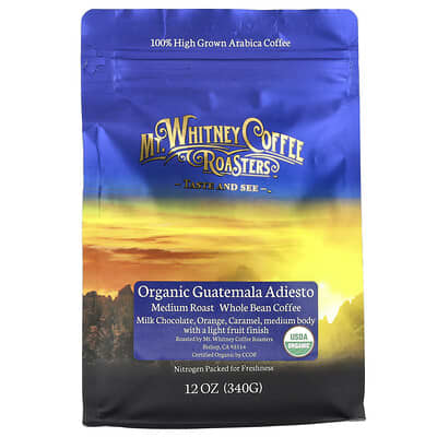 Mt. Whitney Coffee Roasters органический кофе в зернах Guatemala Adiesto, средняя обжарка, 12 oz