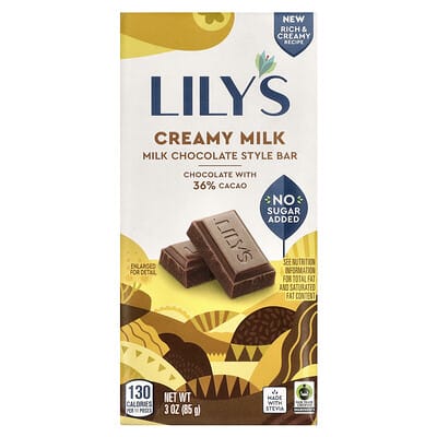 Шоколадный батончик Milk Chocolate Style, Creamy Milk, 36% Cocoa, 3 oz (85 g)