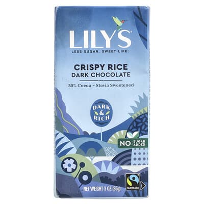 Темный шоколад Lily's Sweets Crispy Rice 55% Cocoa 3 oz (85 g)