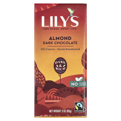 Dark Chocolate Bar, Almond, 55% Cocoa, 3 oz (85 g)
