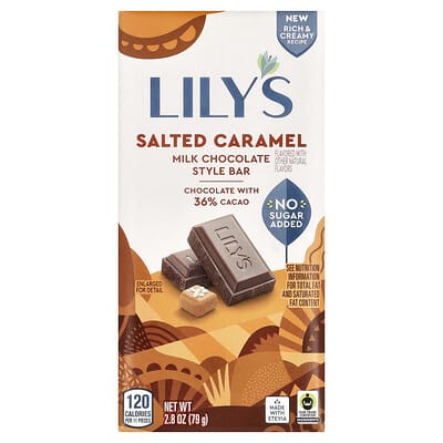 Шоколад Milk Chocolate Style Bar, Salted Caramel, 36% Cocoa, 2.8 oz (79 g)