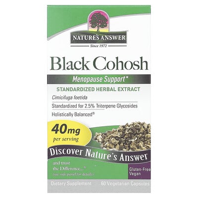Black Cohosh, 40 mg, 60 вегетарианских капсул
