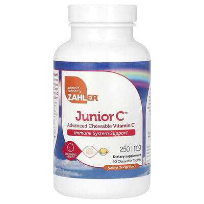 Junior C™, Children's Chewable Vitamin C, Natural Orange, 250 mg, 90 Chewable Tablets