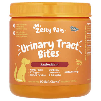 Urinary Tract Bites, For Dogs, All Ages, Chicken, 90 Soft Chews, 11.1 oz (315 g)