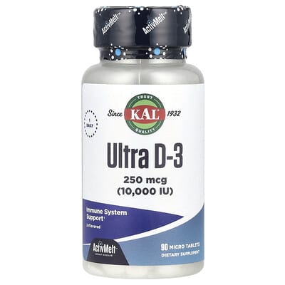 Ultra D-3, Unflavored, 250 mcg (10,000 IU), 90 Micro Tablets
