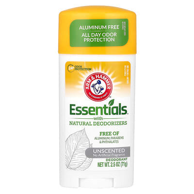 Essentials™ with Natural Deodorizers, Deodorant, Unscented, 2.5 oz (71 g)