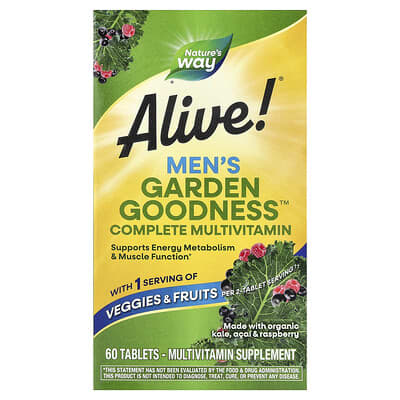 Alive!® Garden Goodness™, Men's Complete Multivitamin, 60 Tablets